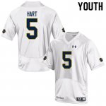 Notre Dame Fighting Irish Youth Cam Hart #5 White Under Armour Authentic Stitched College NCAA Football Jersey RDO2899FM